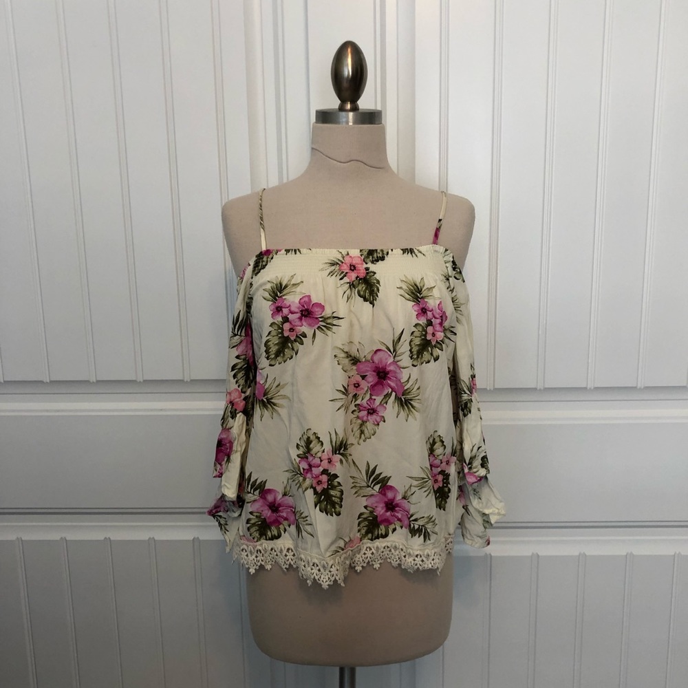 Off the Shoulder Floral Top - Picture 1 of 5
